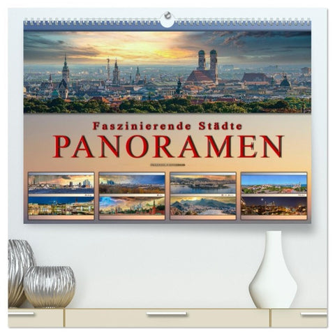 Faszinierende Städte, Panoramen (hochwertiger Premium Wandkalender 2026 DIN A2 quer), Kunstdruck in Hochglanz