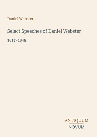 Select Speeches of Daniel Webster