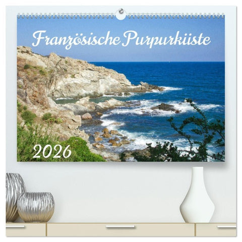 Französische Purpurküste (hochwertiger Premium Wandkalender 2026 DIN A2 quer), Kunstdruck in Hochglanz