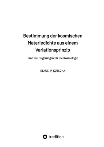 Bestimmung der kosmischen Materiedichte aus einem Variationsprinzip