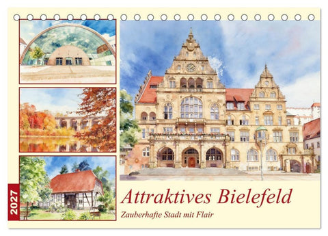 Attraktives Bielefeld (Tischkalender 2027 DIN A5 quer), CALVENDO Monatskalender