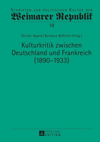 Kulturkritik zwischen Deutschland und Frankreich (1890–1933)