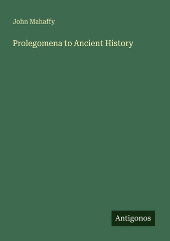 Prolegomena to Ancient History