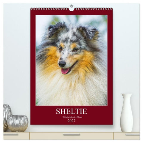 Sheltie - Wirbelwind auf 4 Pfoten (hochwertiger Premium Wandkalender 2027 DIN A2 hoch), Kunstdruck in Hochglanz