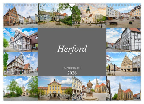 Herford Impressionen (Wandkalender 2026 DIN A3 quer), CALVENDO Monatskalender