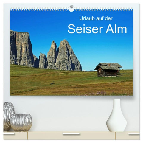 Urlaub auf der Seiser Alm (hochwertiger Premium Wandkalender 2026 DIN A2 quer), Kunstdruck in Hochglanz