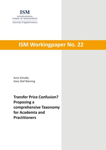 Transfer Price Confusion? - Proposing a comprehensive Taxonomy for Academia and Practitioners