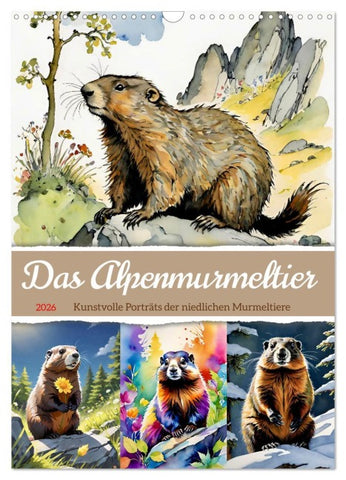 Das Alpenmurmeltier (Wandkalender 2026 DIN A3 hoch), CALVENDO Monatskalender