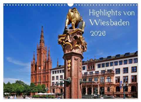 Highlights von Wiesbaden (Wandkalender 2026 DIN A3 quer), CALVENDO Monatskalender