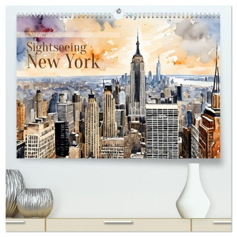 Sightseeing New York (hochwertiger Premium Wandkalender 2027 DIN A2 quer), Kunstdruck in Hochglanz