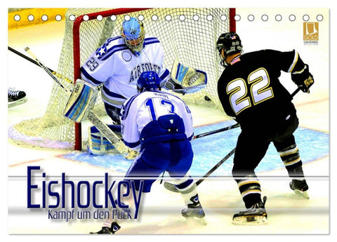 Eishockey - Kampf um den Puck (Tischkalender 2026 DIN A5 quer), CALVENDO Monatskalender