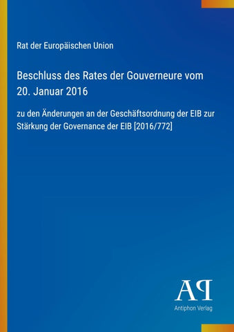Beschluss des Rates der Gouverneure vom 20. Januar 2016
