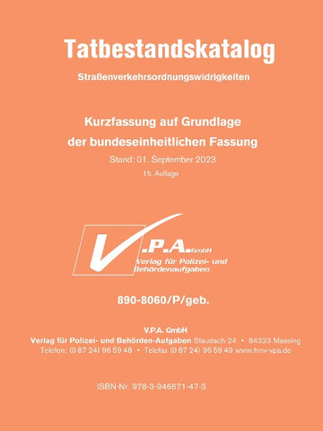 Bundeseinheitlicher Tatbestandskatalog Polizeifassung, gebunden