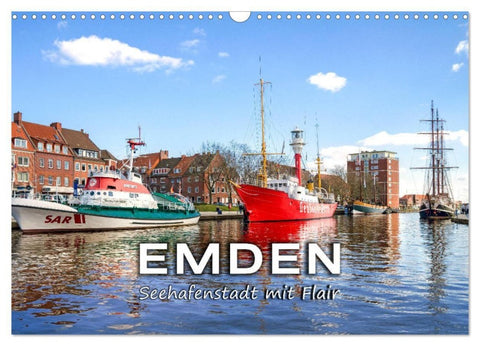 EMDEN Seehafenstadt mit Flair (Wandkalender 2027 DIN A3 quer), CALVENDO Monatskalender