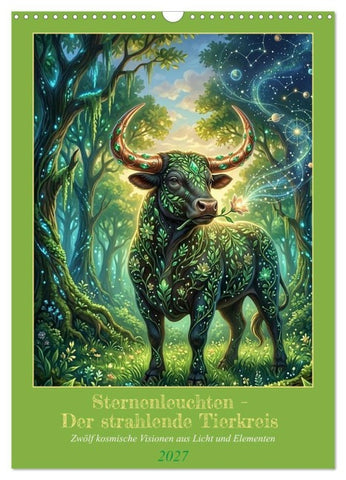Sternenleuchten – Der strahlende Tierkreis (Wandkalender 2027 DIN A3 hoch), CALVENDO Monatskalender