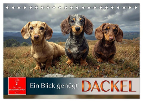 Dackel - ein Blick genügt (Tischkalender 2027 DIN A5 quer), CALVENDO Monatskalender