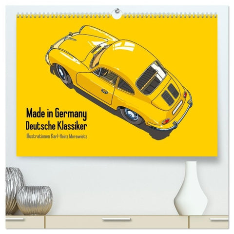 Made in Germany - Illustrationen deutscher Oldtimer (hochwertiger Premium Wandkalender 2027 DIN A2 quer), Kunstdruck in Hochglanz