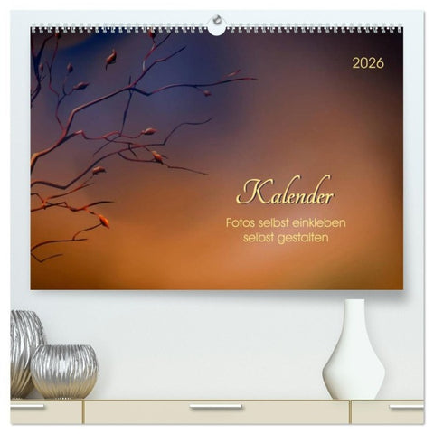 Kalender, Fotos selbst einkleben, selbst gestalten (hochwertiger Premium Wandkalender 2026 DIN A2 quer), Kunstdruck in Hochglanz