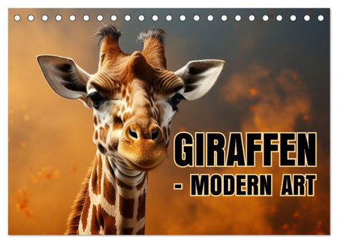GIRAFFEN - Modern Art (Tischkalender 2027 DIN A5 quer), CALVENDO Monatskalender