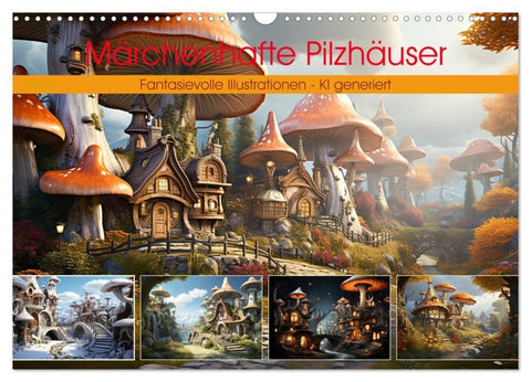 Märchenhafte Pilzhäuser (Wandkalender 2027 DIN A3 quer), CALVENDO Monatskalender