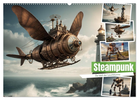 Steampunk - Die Welt der Leuchttürme (Wandkalender 2027 DIN A2 quer), CALVENDO Monatskalender