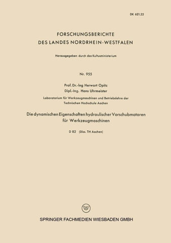 Die dynamischen Eigenschaften hydraulischer Vorschubmotoren für Werkzeugmaschinen