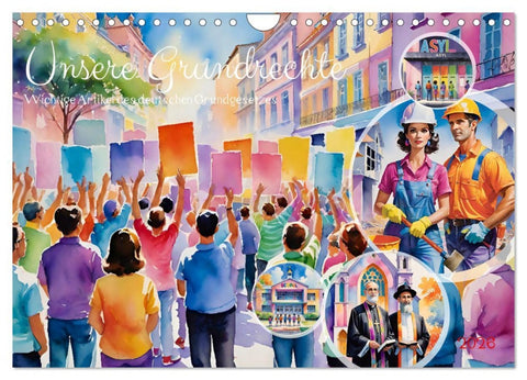 Unsere Grundrechte (Wandkalender 2026 DIN A4 quer), CALVENDO Monatskalender
