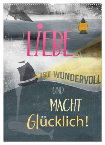Liebe macht glücklich (Wandkalender 2027 DIN A2 hoch), CALVENDO Monatskalender