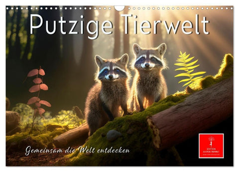 Putzige Tierwelt - gemeinsam die Welt entdecken (Wandkalender 2027 DIN A3 quer), CALVENDO Monatskalender