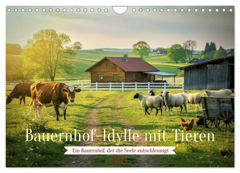 Bauernhof-Idylle mit Tieren (Wandkalender 2027 DIN A4 quer), CALVENDO Monatskalender