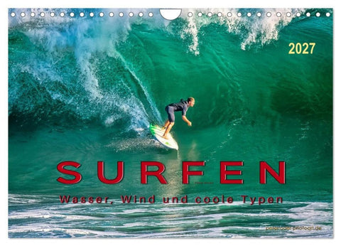 Surfen - Wasser, Wind und coole Typen (Wandkalender 2027 DIN A4 quer), CALVENDO Monatskalender