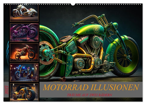 Motorrad illusionen (Wandkalender 2027 DIN A2 quer), CALVENDO Monatskalender