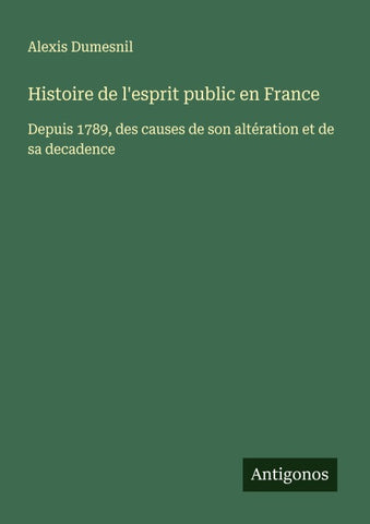 Histoire de l'esprit public en France
