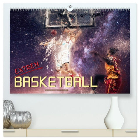 Basketball extrem (hochwertiger Premium Wandkalender 2026 DIN A2 quer), Kunstdruck in Hochglanz