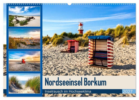 Nordseeinsel Borkum - Inselrausch im Hochseeklima (Wandkalender 2027 DIN A2 quer), CALVENDO Monatskalender