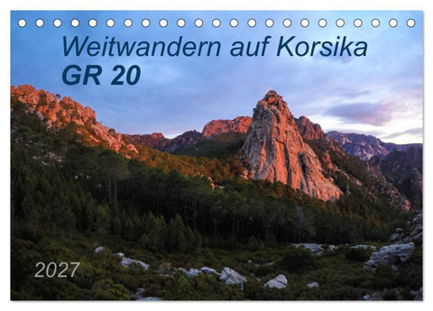 Weitwandern auf Korsika GR 20 (Tischkalender 2027 DIN A5 quer), CALVENDO Monatskalender