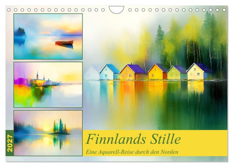 Finnlands Stille. Eine Aquarell-Reise durch den Norden (Wandkalender 2027 DIN A4 quer), CALVENDO Monatskalender