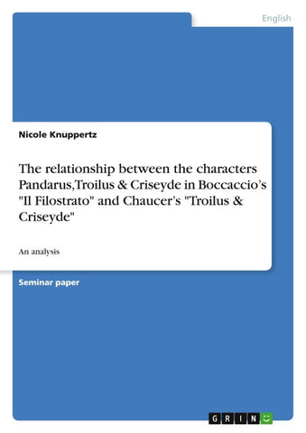 The relationship between the characters Pandarus, Troilus & Criseyde in Boccaccio's "Il Filostrato" and Chaucer's "Troilus & Criseyde"