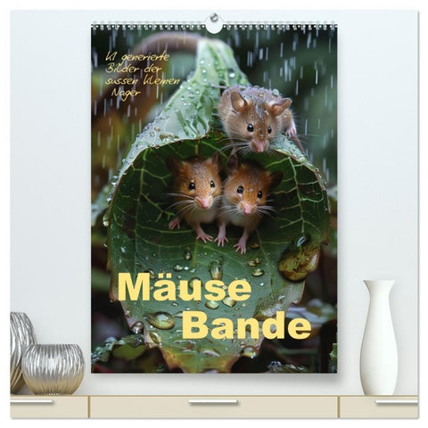 Mäusebande (hochwertiger Premium Wandkalender 2026 DIN A2 hoch), Kunstdruck in Hochglanz