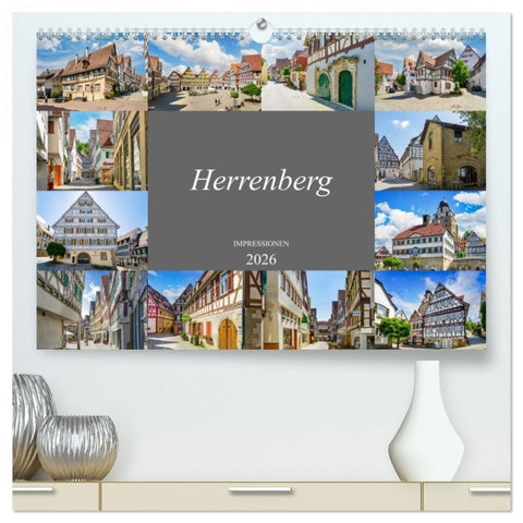 Herrenberg Impressionen (hochwertiger Premium Wandkalender 2026 DIN A2 quer), Kunstdruck in Hochglanz