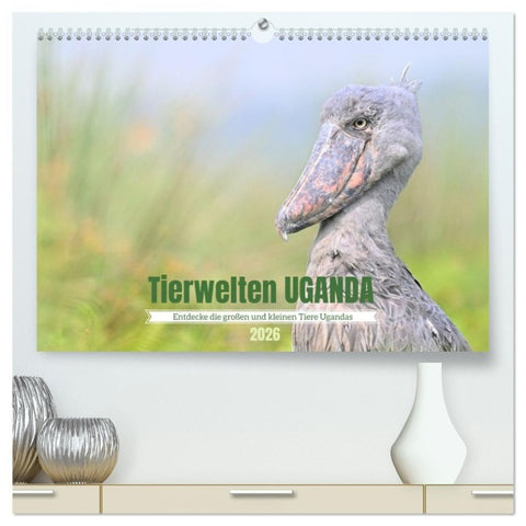 Tierwelten UGANDA (hochwertiger Premium Wandkalender 2026 DIN A2 quer), Kunstdruck in Hochglanz