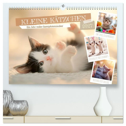 Kleine Kätzchen - Ein Jahr voller Samtpfotenzauber (hochwertiger Premium Wandkalender 2027 DIN A2 quer), Kunstdruck in Hochglanz