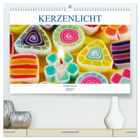 Kerzenlicht (hochwertiger Premium Wandkalender 2027 DIN A2 quer), Kunstdruck in Hochglanz