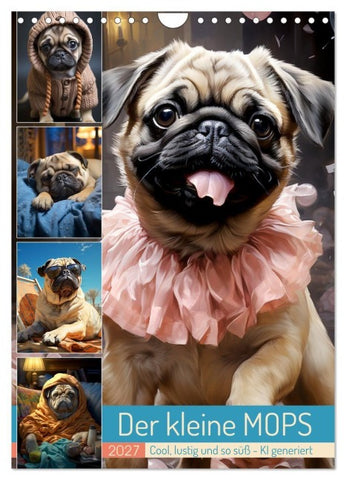 Der kleine Mops (Wandkalender 2027 DIN A4 hoch), CALVENDO Monatskalender