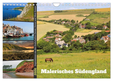 Malerisches Südengland 2026 (Wandkalender 2026 DIN A4 quer), CALVENDO Monatskalender