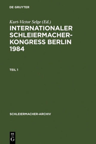 Internationaler Schleiermacher-Kongreß Berlin 1984