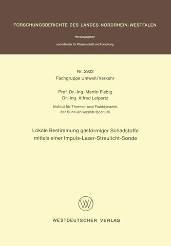 Lokale Bestimmung gasförmiger Schadstoffe mittels einer Impuls-Laser-Streulicht-Sonde