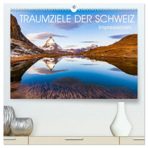 TRAUMZIELE DER SCHWEIZ Impressionen (hochwertiger Premium Wandkalender 2026 DIN A2 quer), Kunstdruck in Hochglanz