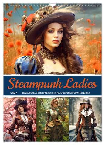 Steampunk Ladies (Wandkalender 2027 DIN A3 hoch), CALVENDO Monatskalender