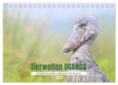 Tierwelten UGANDA (Tischkalender 2027 DIN A5 quer), CALVENDO Monatskalender